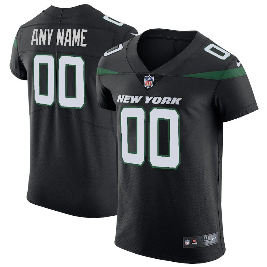 Men New York Jets Nike Stealth Black Vapor Untouchable Elite Custom NFL Jersey